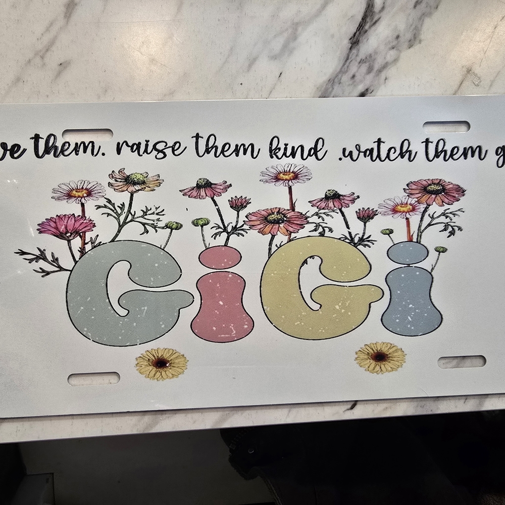 Source Unknown Pink and Yellow Art & Decals with Whimsical Floral Design